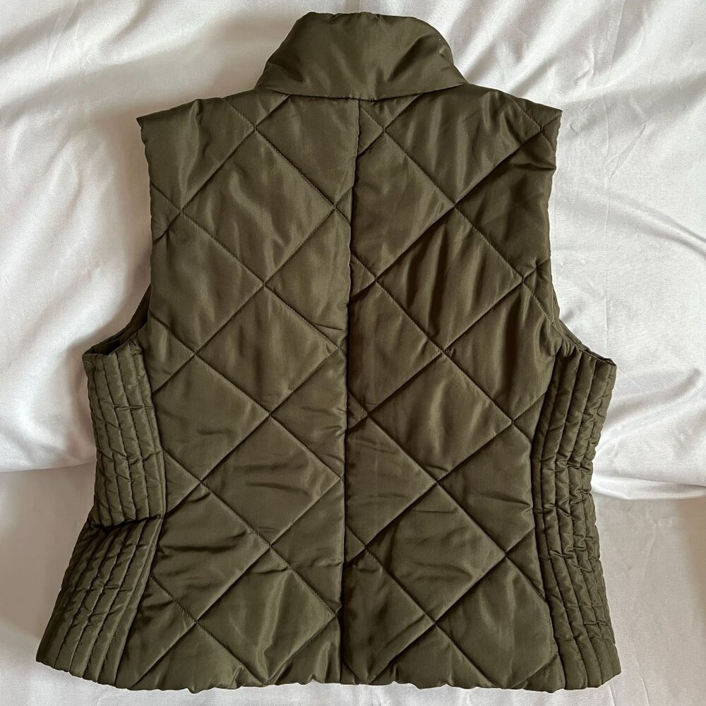 NY&C Olive Green Quilted Puffer Vest Womens Large - Picture 2 of 3